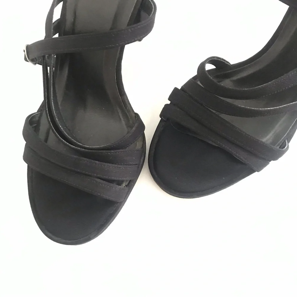 NINE WEST Womens Black Heeled Strappy Sandals Size 6.5